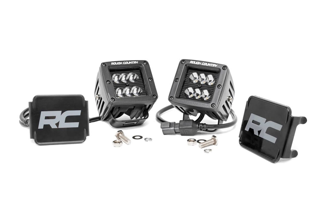 2-inch Square Cree LED Lights - (Pair | Black Series)