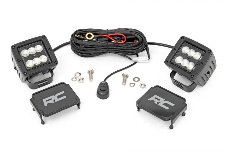 2-inch Square Cree LED Lights - (Pair | Black Series)